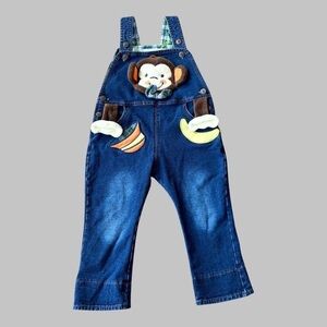 KIDSCOOL SPACE Baby Boy  3D Monkey Jean Leisure
Overalls 2T-3T